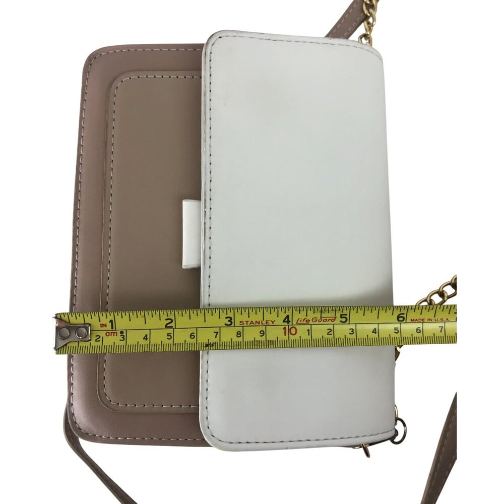 Colorblock Crossbody Bag w/Gold Chain Strap & Adjustable Leather Shoulder Strap - Picture 15 of 15